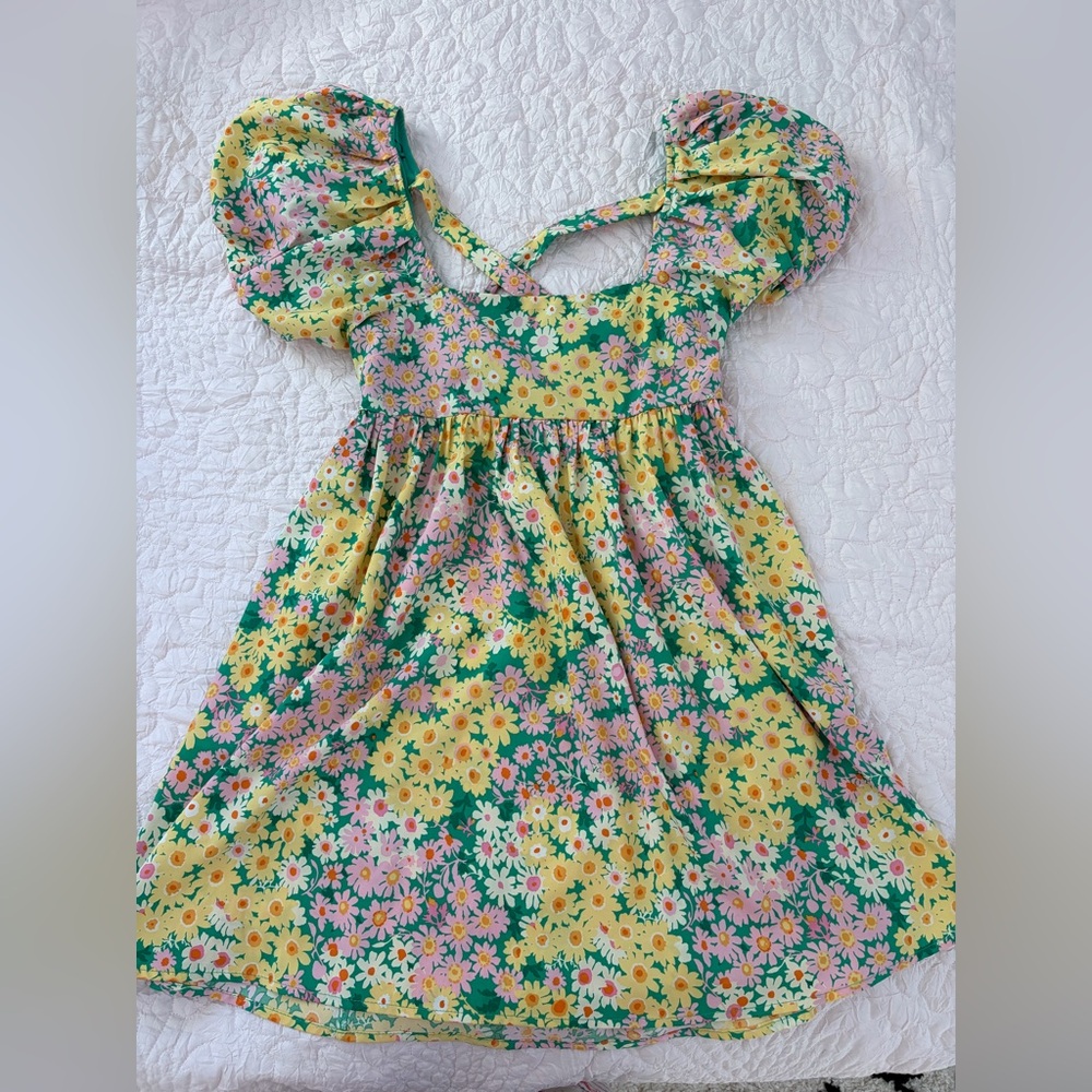 Floral Puff Sleeve Mini Dress